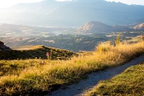 sunny queenstown new zealand landscape