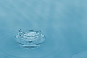 a drop in the water close-up