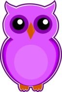 owl purple bird drawing