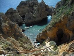 stone cliffs coast of Portugal