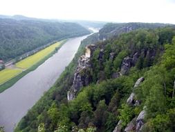 the high mountains along the river Elbe in Germany