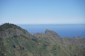 view of mountains and sea in Tenerife, Spain
