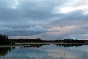 scenic landscape against the evening sky