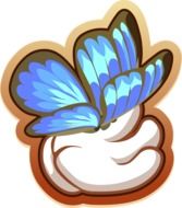 blue butterfly on hand vector art