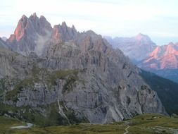 landscape of einserkofel sexten dolomites alpines at the sunrise