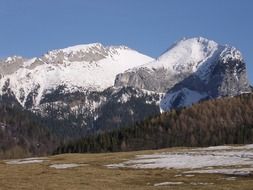 panorama of snowy mountain slopes in Slovakia