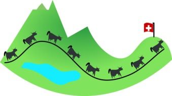 hill cows mountain drawing