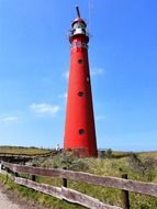 lighthouse and blue sky summer netherlands scenery