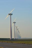 a series of windmills in the Netherlands