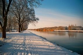 peaceful winter morning in Germany
