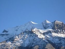 picturesque peaks of the Alps in the snow