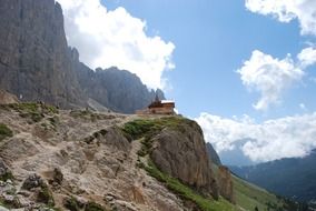 hut in the dolomites