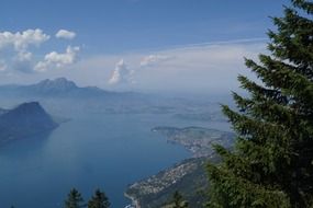 panoramic view of lake lucerne in switzerland