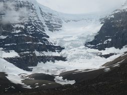 Snowed mountains in the nature of canada