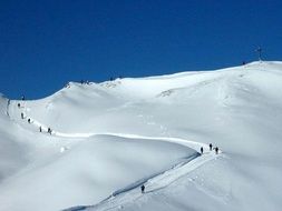 hiking blue white