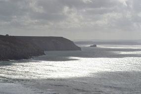 gray rocky coastline in england