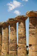 ancient columns of Temple, italy, sicily, selinunte