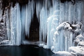 beautiful and delightful iced waterfall