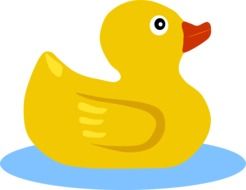 graphic image of a yellow swimming duck