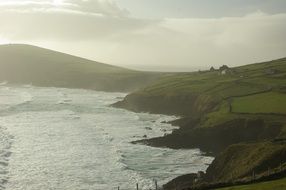 Hills near the water on the coast