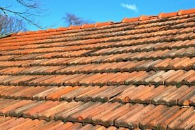 brown tile on the house