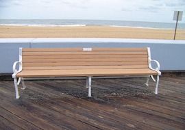 bench on a wooden floor on the promenade