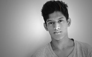 serious guy in black-white