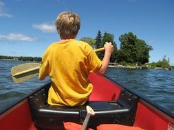 Rowing with paddle