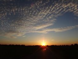 summer sunset at dusk