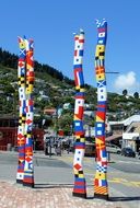Colorful sculptures in New Zealand