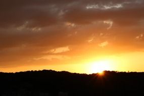 Winter sunrise over the horizon