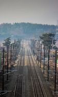 perspective of double-track railway line