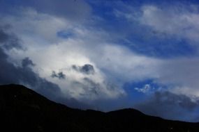 dramatic clouds over the mountains