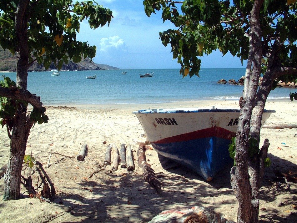 Boat on the beach in Venezuela