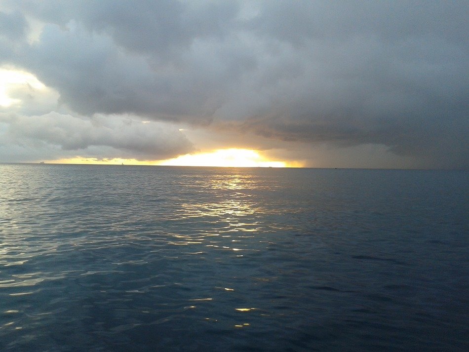 tropical sunset over the ocean