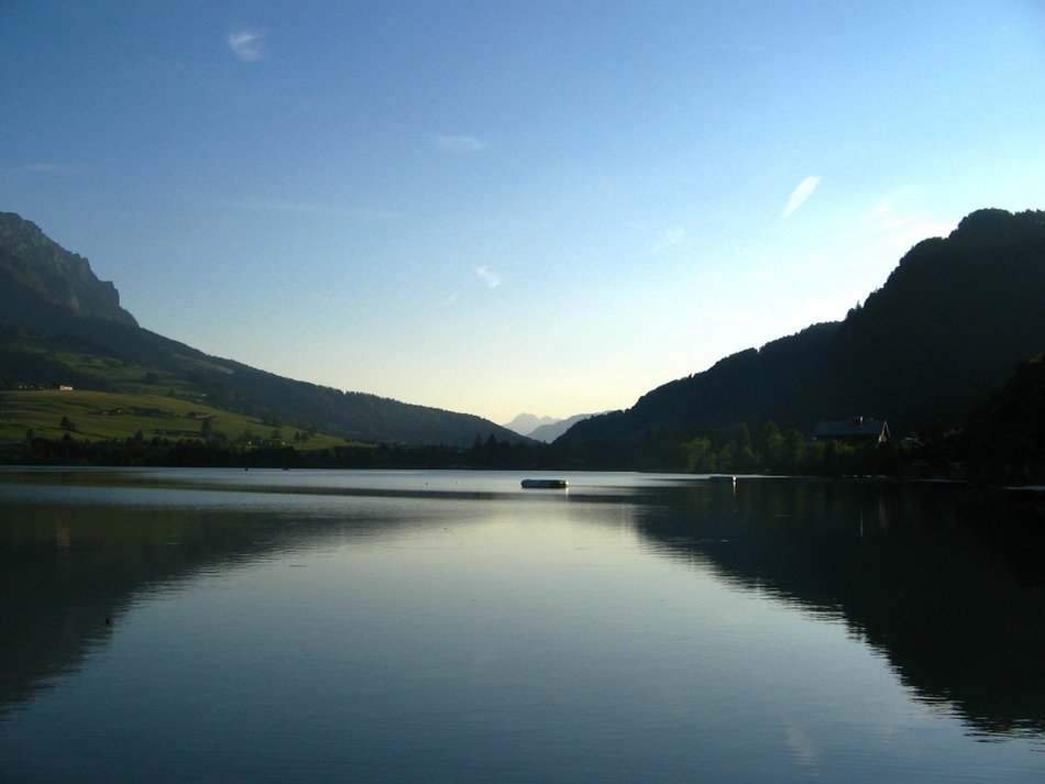 panorama of a beautiful lake in Walchsee