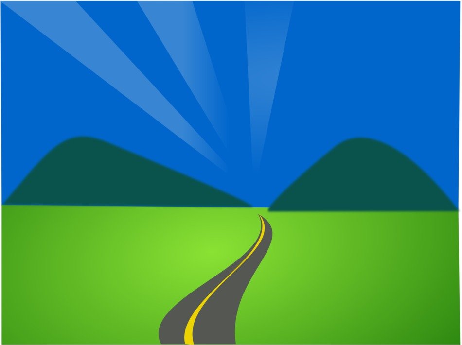 landscape street road scenic sun