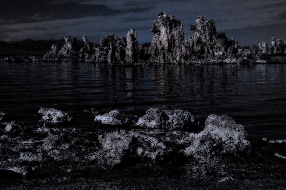 scenic mono lake at night, usa, California