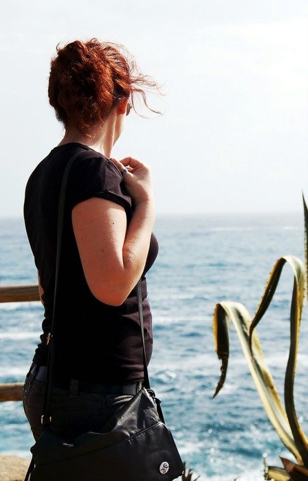 woman on the mediterranean coast