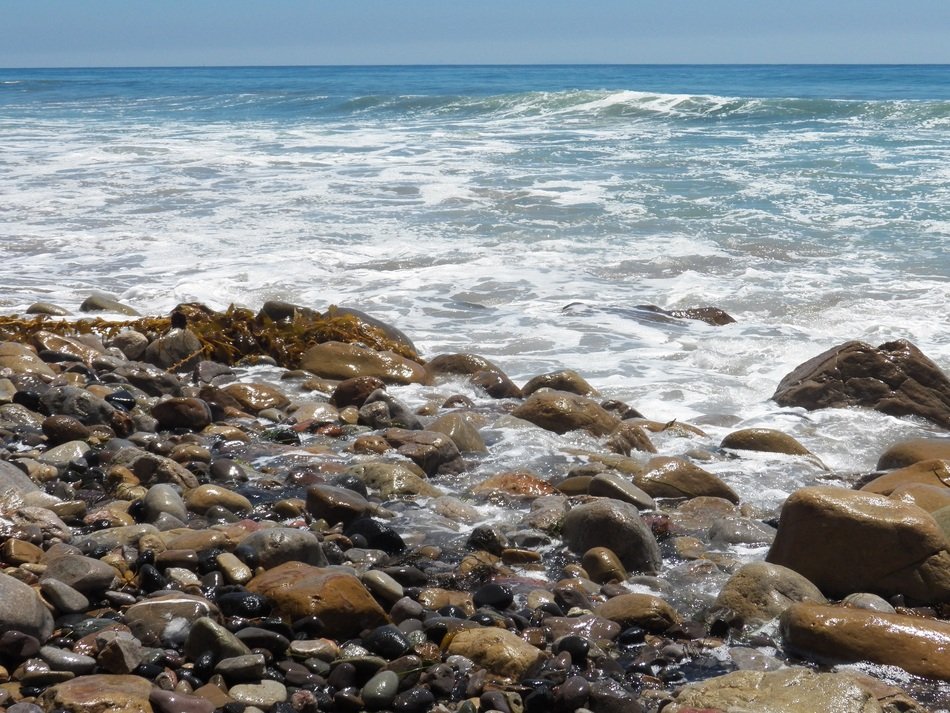 stones at the coastline in Malibu