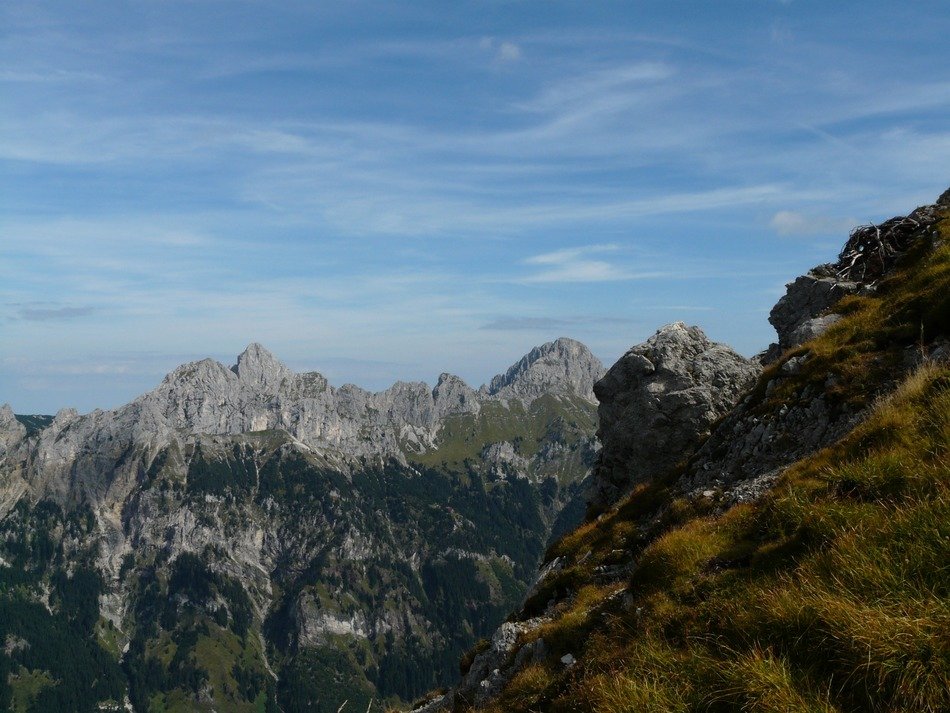 mountain alpine scenery on the background of the sky