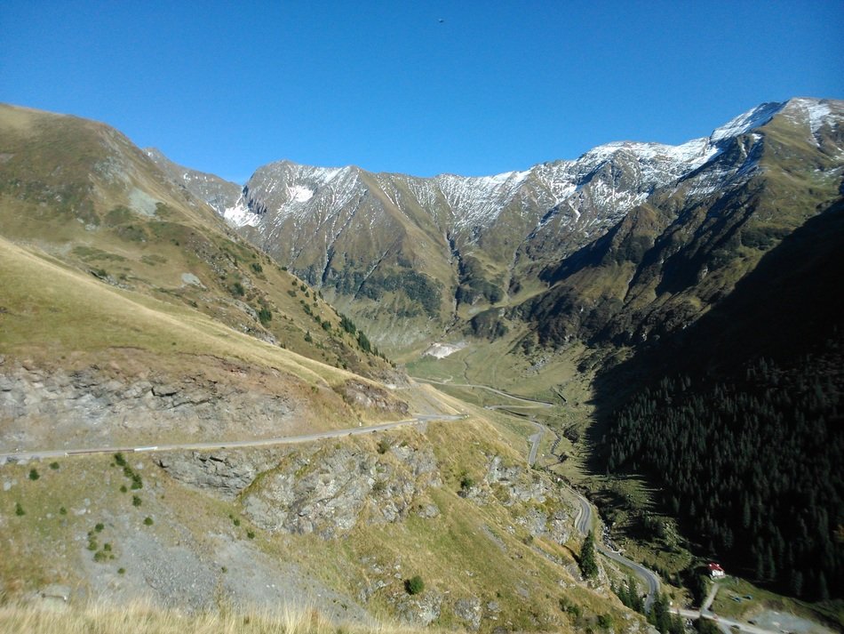 panorama of Transfagaras highway in Romania