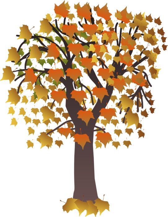 painted tree with autumn leaves