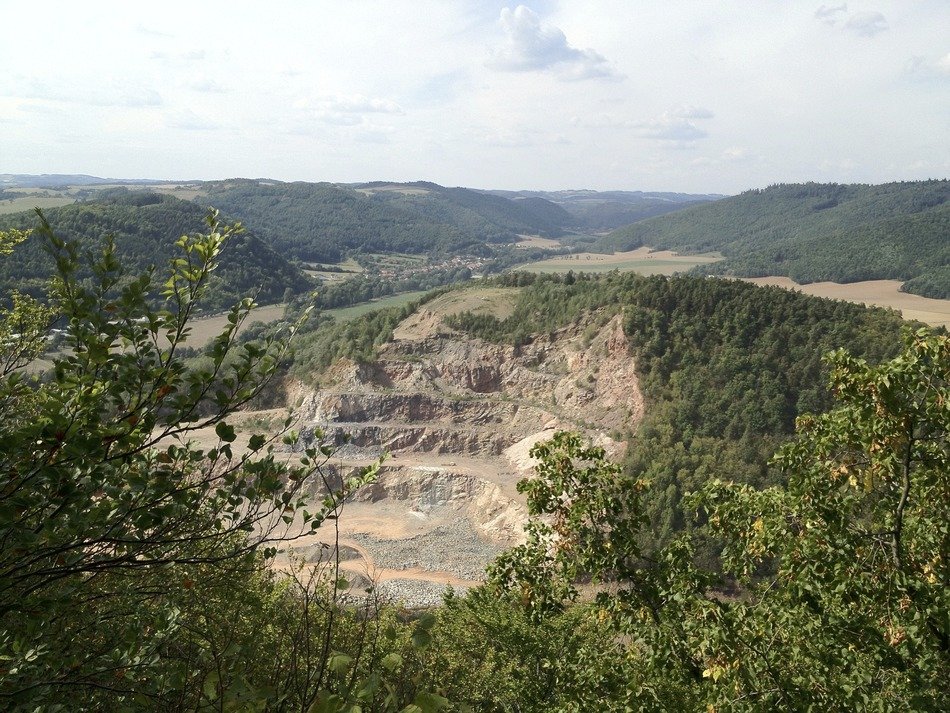 Green trees near the quarry