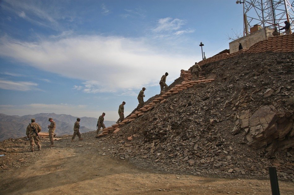 walking soldiers in afghanistan