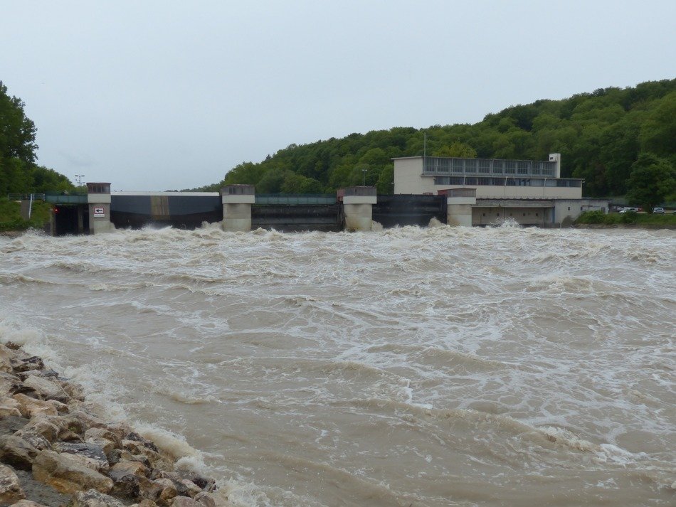 locked dam on the Danube
