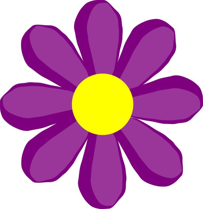 graphic image of bright purple chamomile