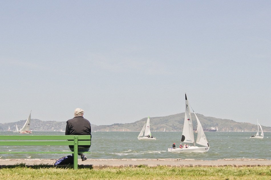 Picture of the yachts are on a sea