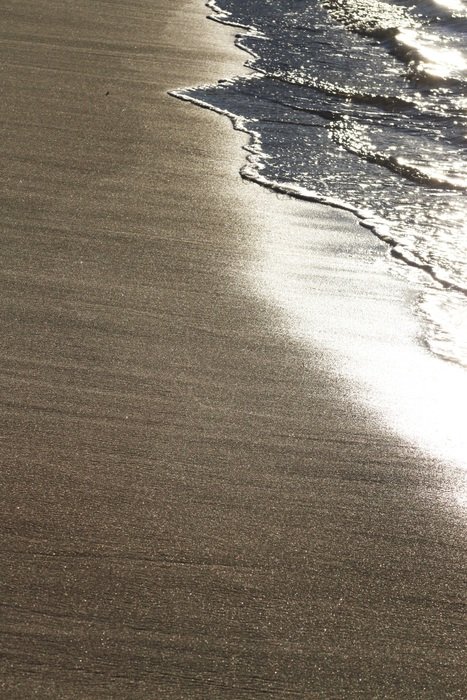 sandy beach at sunset in France