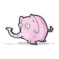 cartoon pink elephant N6